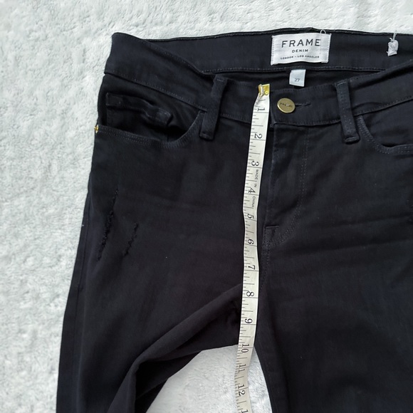 FRAME Le Skinny de Jeanne Mid-Rise Raw-Edge Step Hem Jeans - Picture 10 of 11